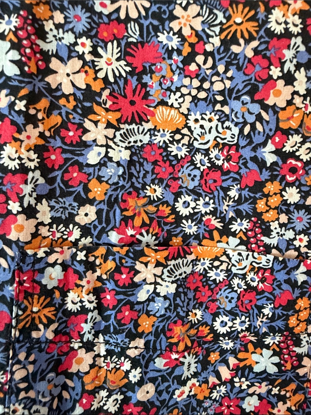 J. Crew Navy Floral Short-Sleeve Button-Down Light Weight Shirt Pink Orange - Picture 3 of 6